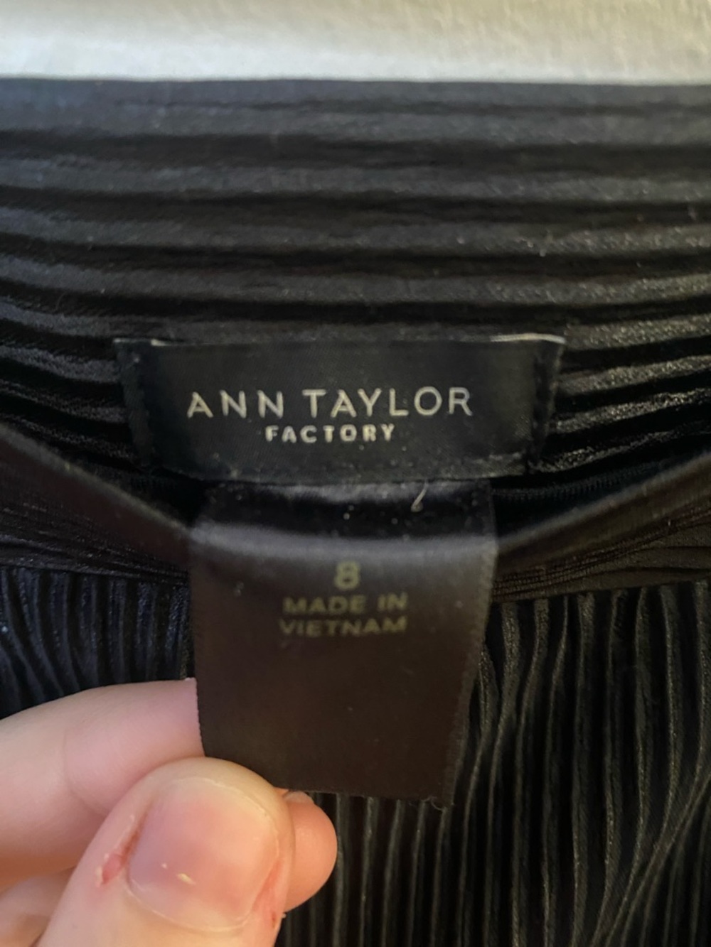 Ann Taylor Factory Black Ribbed Pencil Skirt - Picture 3 of 5